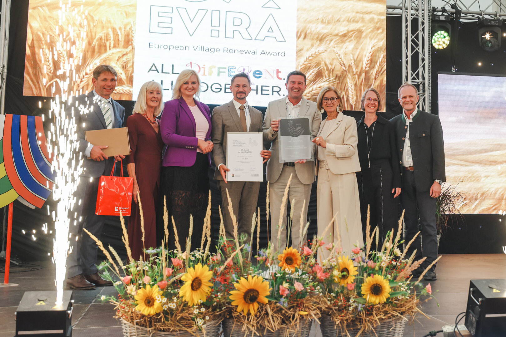 St. Paul im Lavanttal-Vertreter mit Auszeichnungen bei EV!RA European Village Renewal Award